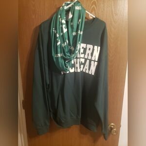 Eastern Michigan University Sweatshirt and Infinity Scarf